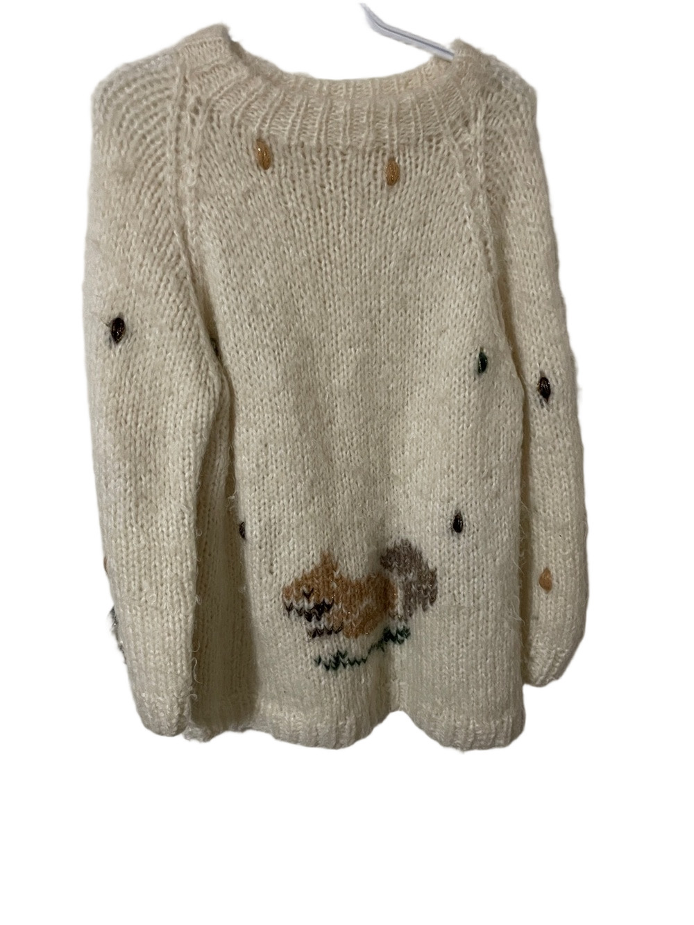 Handcrafted Squirrel & Nuts Crewneck Sweater Size Medium